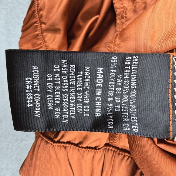 Footjoy FJ Golf Pullover Windbreaker Mens XL Orange V Neck Long Sleeve - Picture 5 of 10